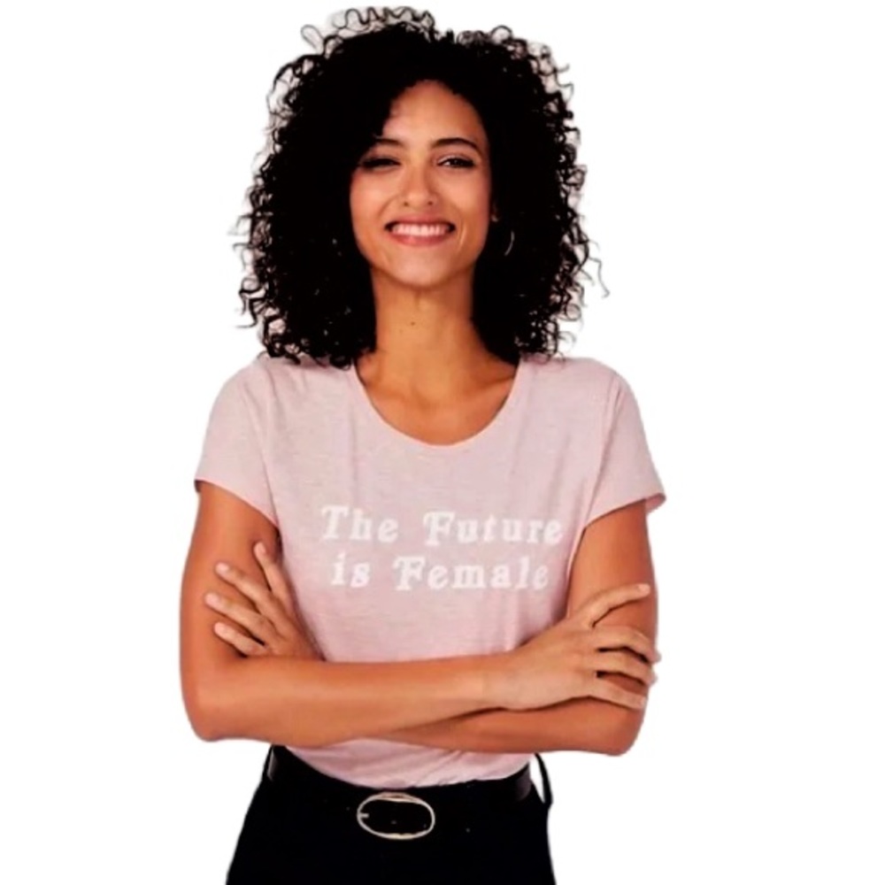 Express the future is female Pink graphic tee  Size Medium